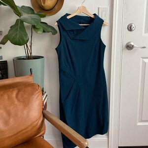 San Francisco Designer Porto Teal Sleeveless Dress